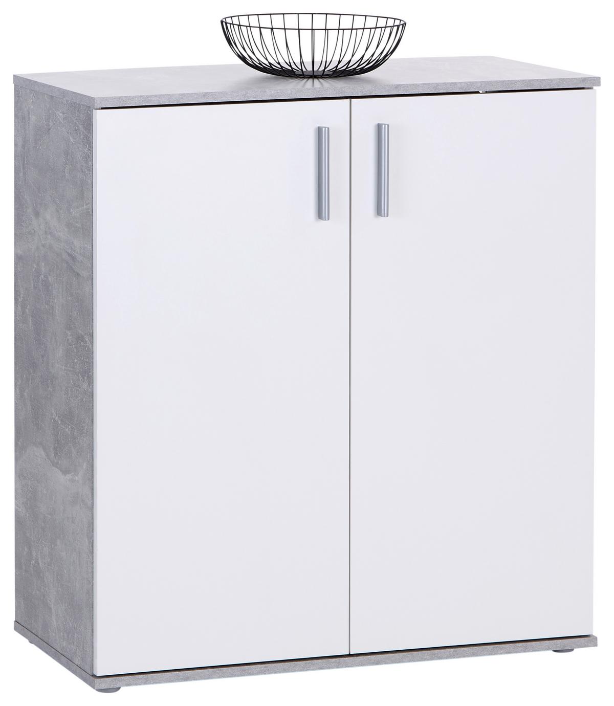Komód Ina 88/95 Cm - világosszürke/fehér, Modern, faalapú anyag (88,2/94,8/38,3cm)