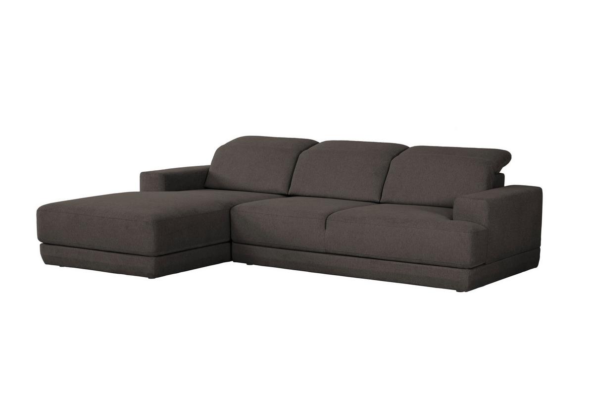 Ecksofa Frans Anthrazit S: 204 cm - Anthrazit/Schwarz, Design, Textil (204/293cm) - MID.YOU