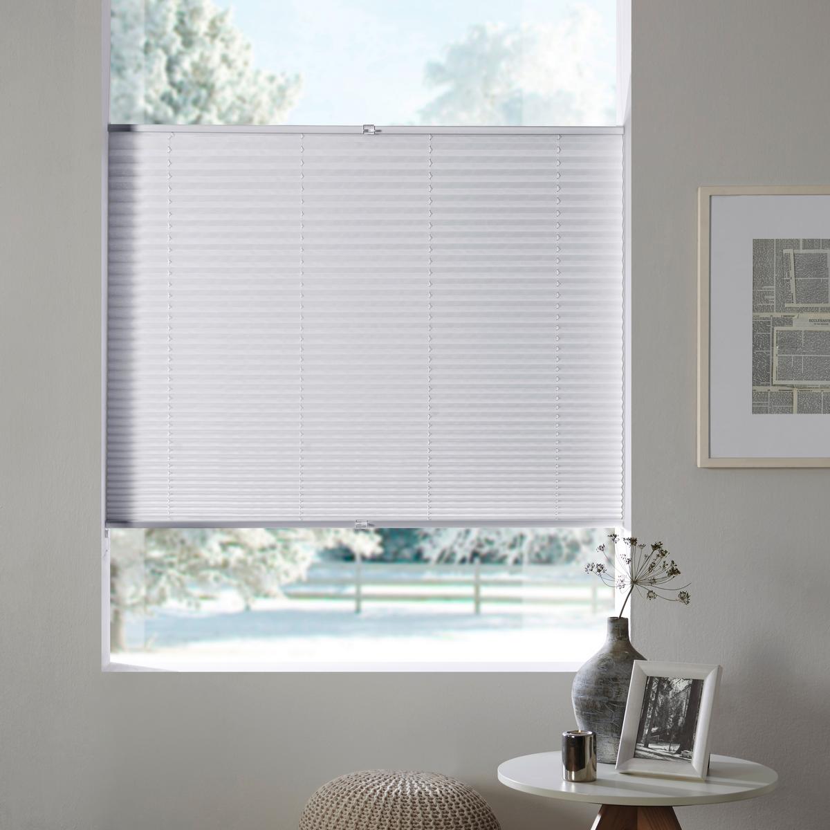 Plissee Free Weiß B: 100 Cm - Weiß, Basics, Textil (100/130cm) - Homeware