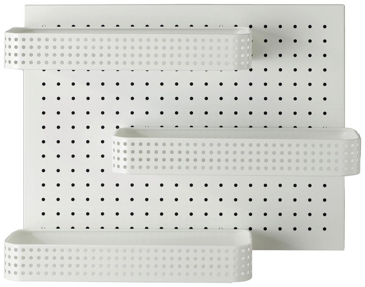 Wandregal Otto Weiß B: 45 cm - Weiß, Trend, Metall (45/55/15cm)