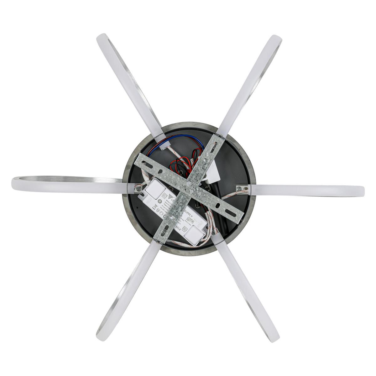 LED-DECKENLEUCHTE CASEY - Silberfarben/Nickelfarben, Basics, Kunststoff/Metall (55l) - Luca Bessoni
