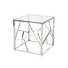 Beistelltisch Silberfarben B: 55 cm - Klar/Silberfarben, Design, Glas/Metall (55/55/55cm) - Livetastic