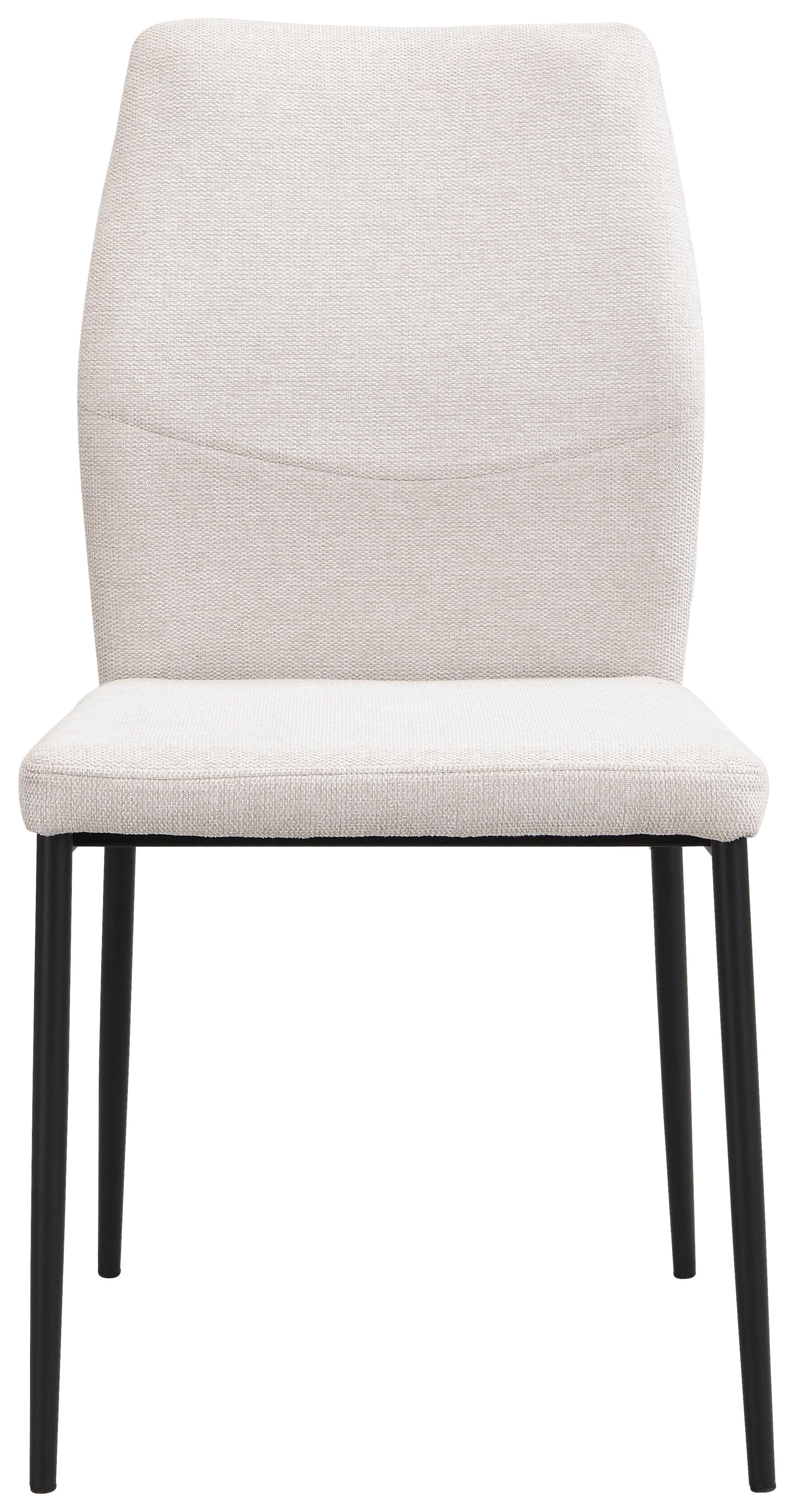 Vierfußstuhl Augusta Webstoff Beige - Beige/Schwarz, MODERN, Textil/Metall (45/87/55cm) - Kela