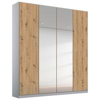 Drehtürenschrank Mit Spiegel 181 Cm Alabama Extra Hellgrau - Silberfarben/Hellgrau, MODERN, Holzwerkstoff (181/229/54cm)