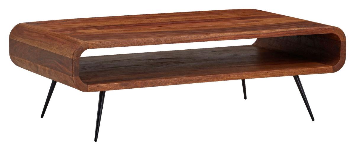 Konferenčný stolík z masívneho dreva š: 90cm - čierna/farba indického palisandra, Modern, kov/drevo (90/55/30cm) - MID.YOU