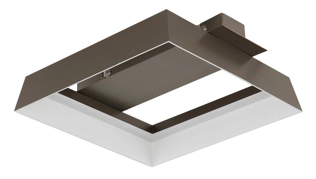 LED-Deckenleuchte 3000k, Warmweiß - Braun/Weiß, Design, Kunststoff/Metall (26/24/7,5cm) - Globo