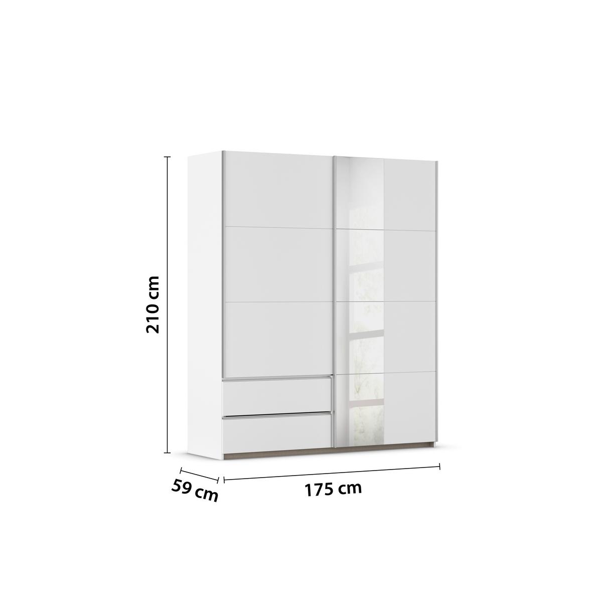 Schwebetürenschrank Stoke Weiß B: 175 Cm - Weiß, MODERN, Holzwerkstoff (175/210/59cm) - Rauch Möbel