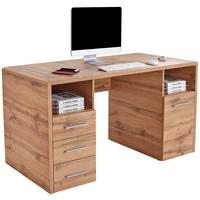 Schreibtisch mit Stauraum B: 150cm H: 75,5cm Eiche Dekor - Eichefarben, MODERN, Holzwerkstoff (150/75,5/60cm)