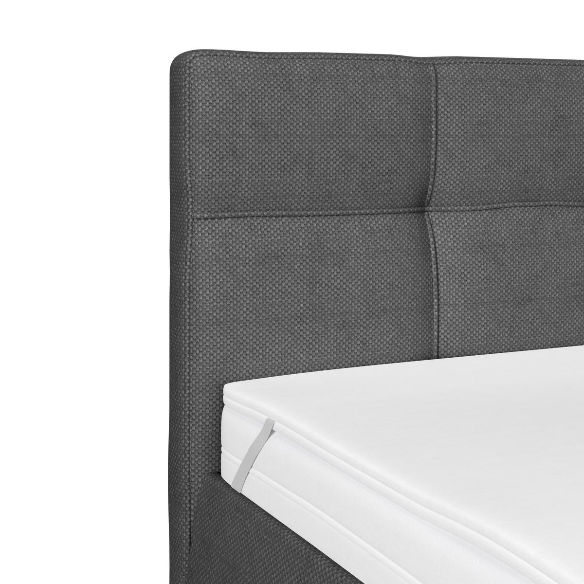 Polsterbett Zeni 140 - Schwarz/Weiß, KONVENTIONELL, Holz/Textil (140/200cm)