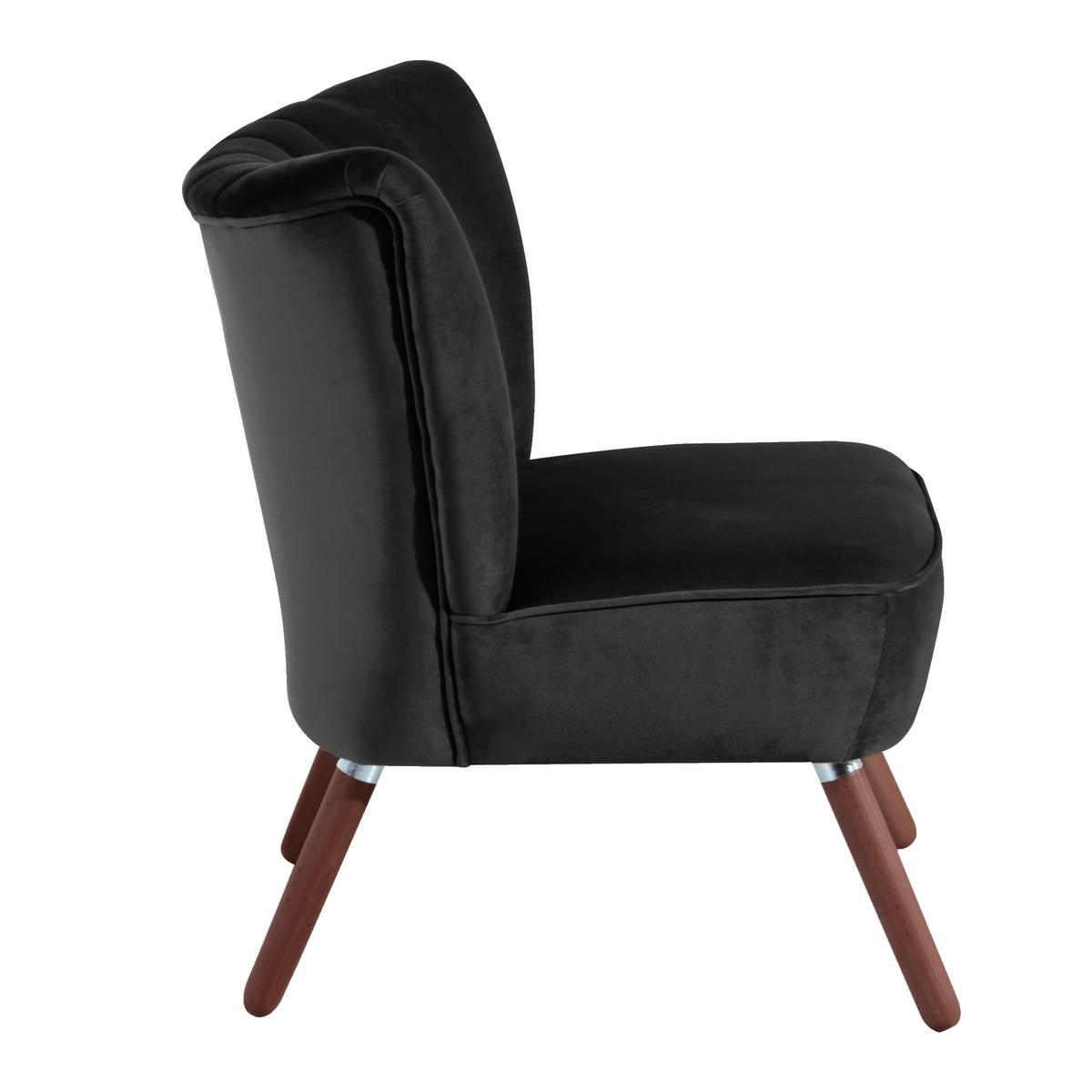 Polsterstuhl Alessandro Schwarz, Holz-Beine - Nussbaumfarben/Schwarz, Design, Textil (70/80/66cm) - Max Winzer