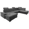 Wohnlandschaft Zira Mit Schlaffunktion Anthrazit - Chromfarben/Anthrazit, Design, Holz/Textil (169/330/212cm) - Livetastic