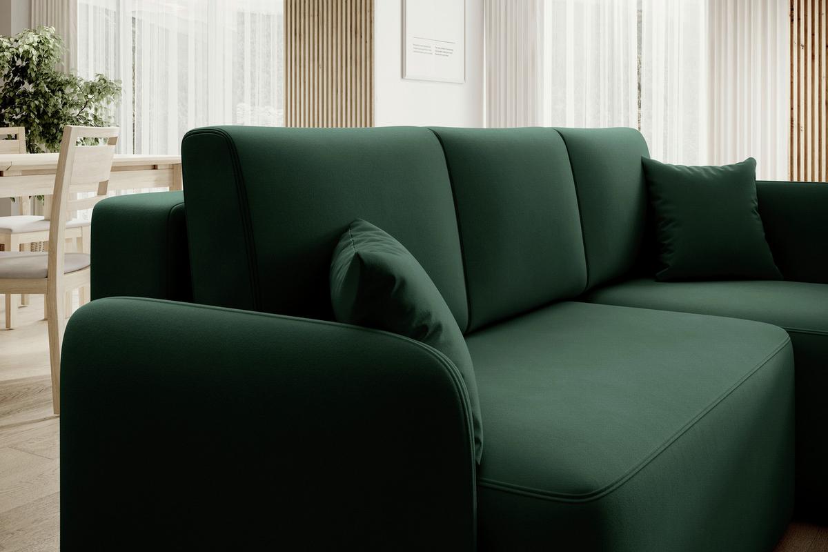 Ecksofa Hadson Grün S: 206x150 Cm - Schwarz/Grün, Design, Textil (206/150cm) - P & B