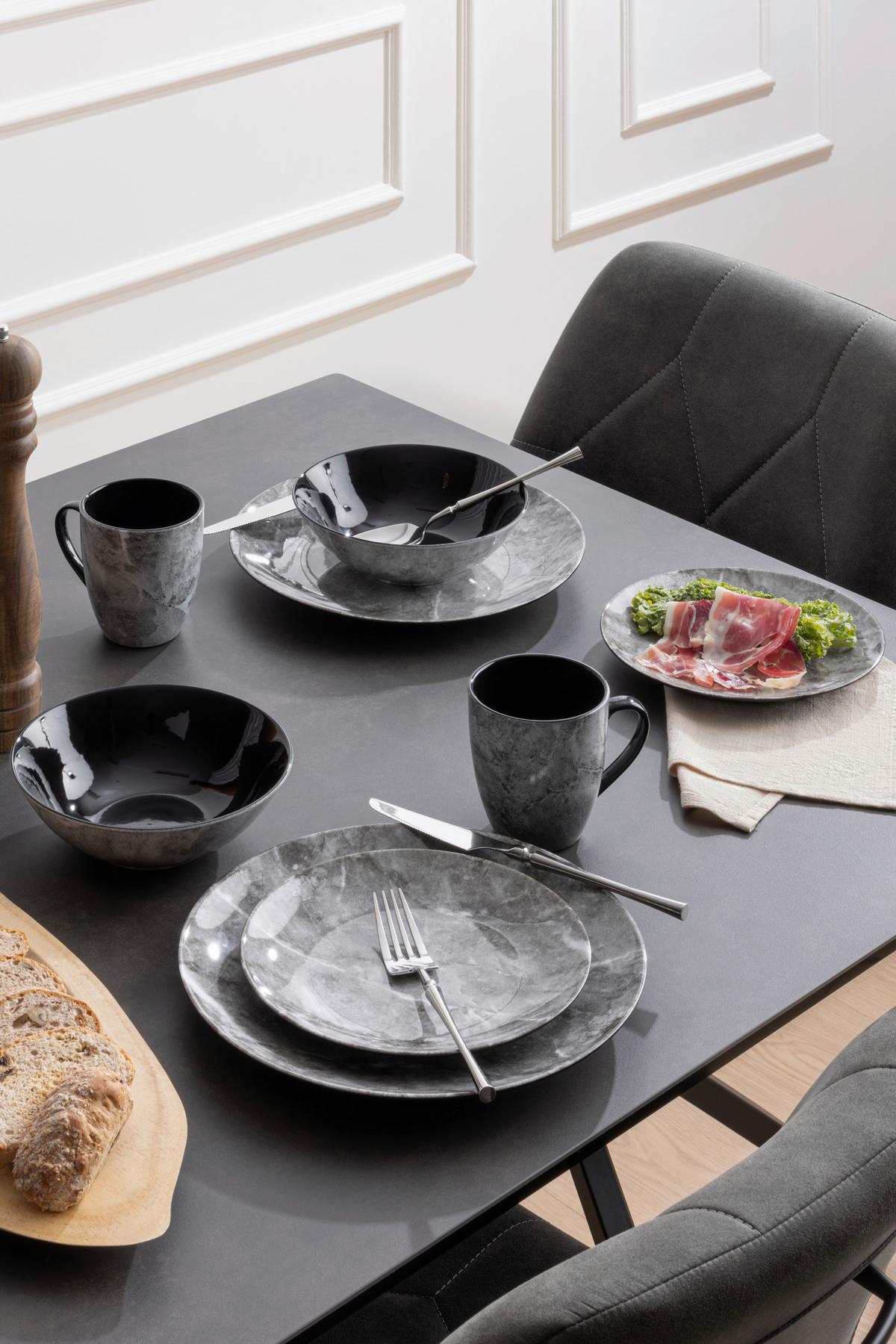 Kombiservice Ronald - Schwarz/Grau, Design, Keramik - James Wood