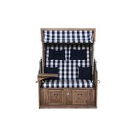Strandkorb Ostsee L88712 2-Sitzer, Blau, Weiß - Blau/Weiß, KONVENTIONELL, Holz/Kunststoff (130/80/165cm) - Siena Garden