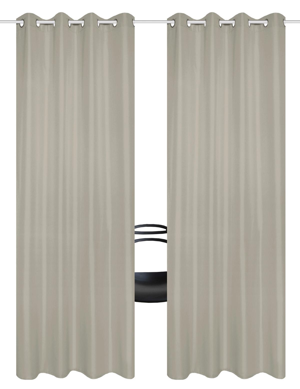 Ösenvorhang Atlantika Silberfarben B:140cm - Silberfarben, Basics, Textil (140/235cm)