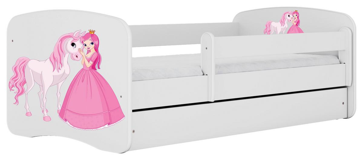 Kinder-/Juniorbett Babydreams inkl. Matratze 80x160 - Birkefarben/Weiß, MODERN, Holz/Holzwerkstoff (80/160cm) - MID.YOU