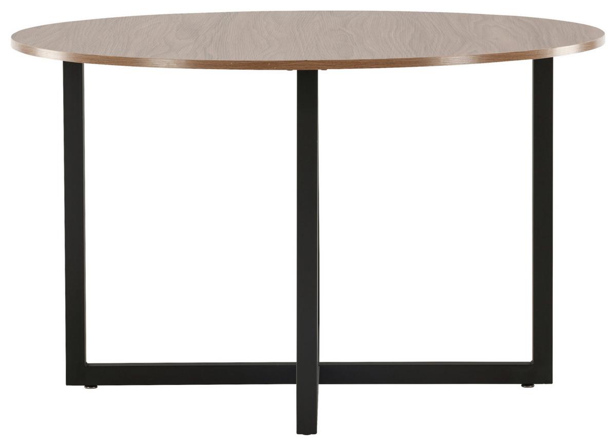 Esstisch Durango - Walnussfarben/Schwarz, Design, Holzwerkstoff/Metall (120/120/75cm) - Livetastic