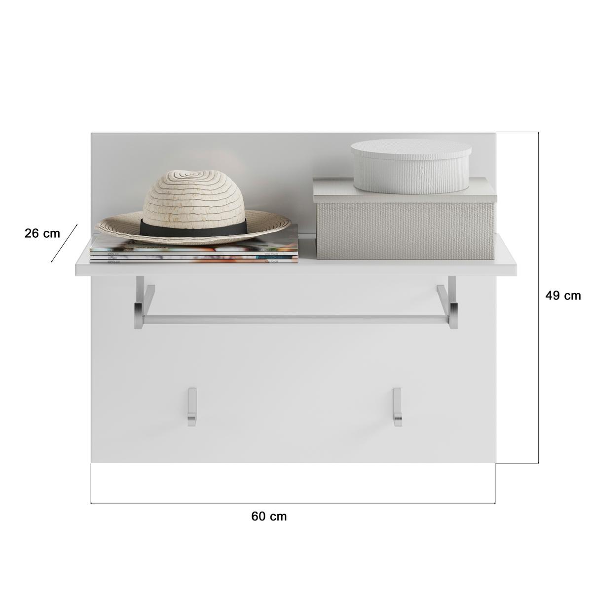 Garderobe Weiß, Weiß Hochglanz, B: 115cm - Weiß Hochglanz/Weiß, Design, Holzwerkstoff (115/197/37cm) - MID.YOU