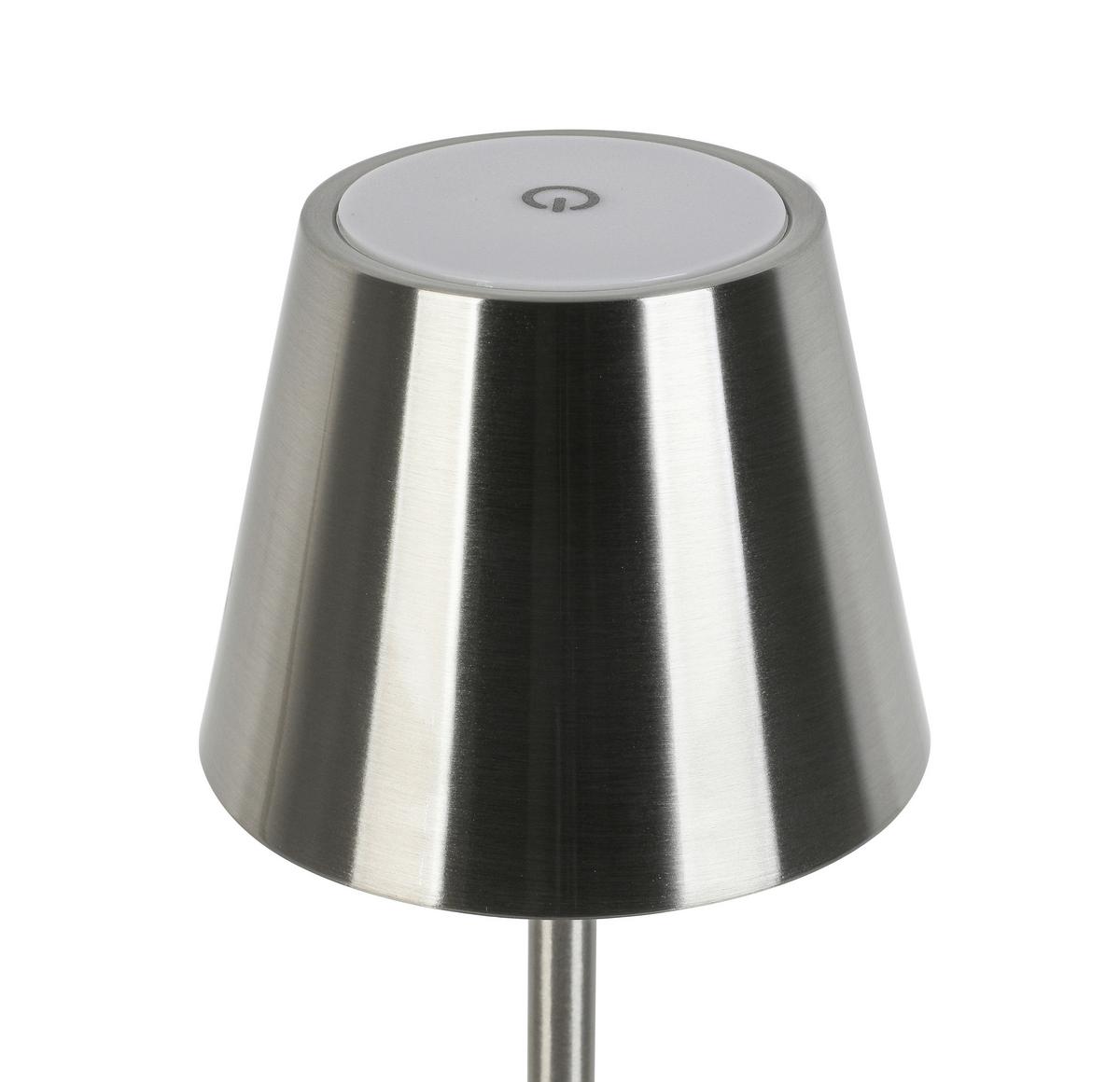 NABÍJATEĽNÁ STOLNÁ LAMPA MUSI - biela/niklová, Modern, kov/plast (12/30cm) - Mömax