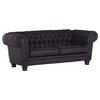 Chesterfield-Sofa Slopes Dunkelgrau 3-Sitzer - Dunkelgrau/Dunkelbraun, KONVENTIONELL, Textil (203/79/93cm) - Livetastic