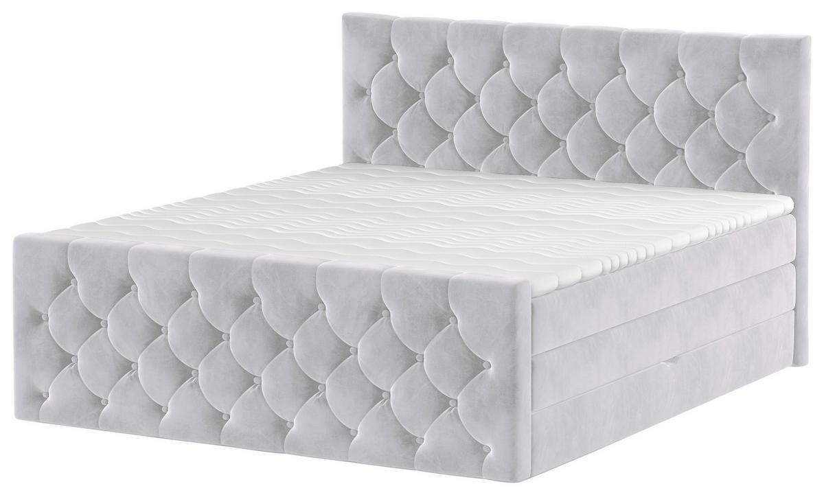 Boxspringbett Swing 16 Silberfarben 180x200 cm H2 - Beige/Silberfarben, ROMANTIK / LANDHAUS, Textil (180/200cm) - James Wood