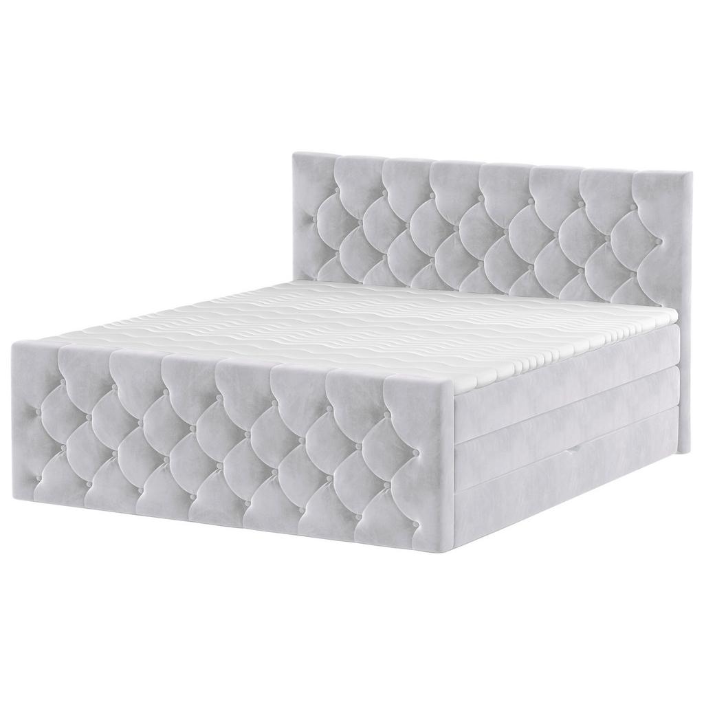 Boxspringbett Elio Silberfarben 180x200 cm H3