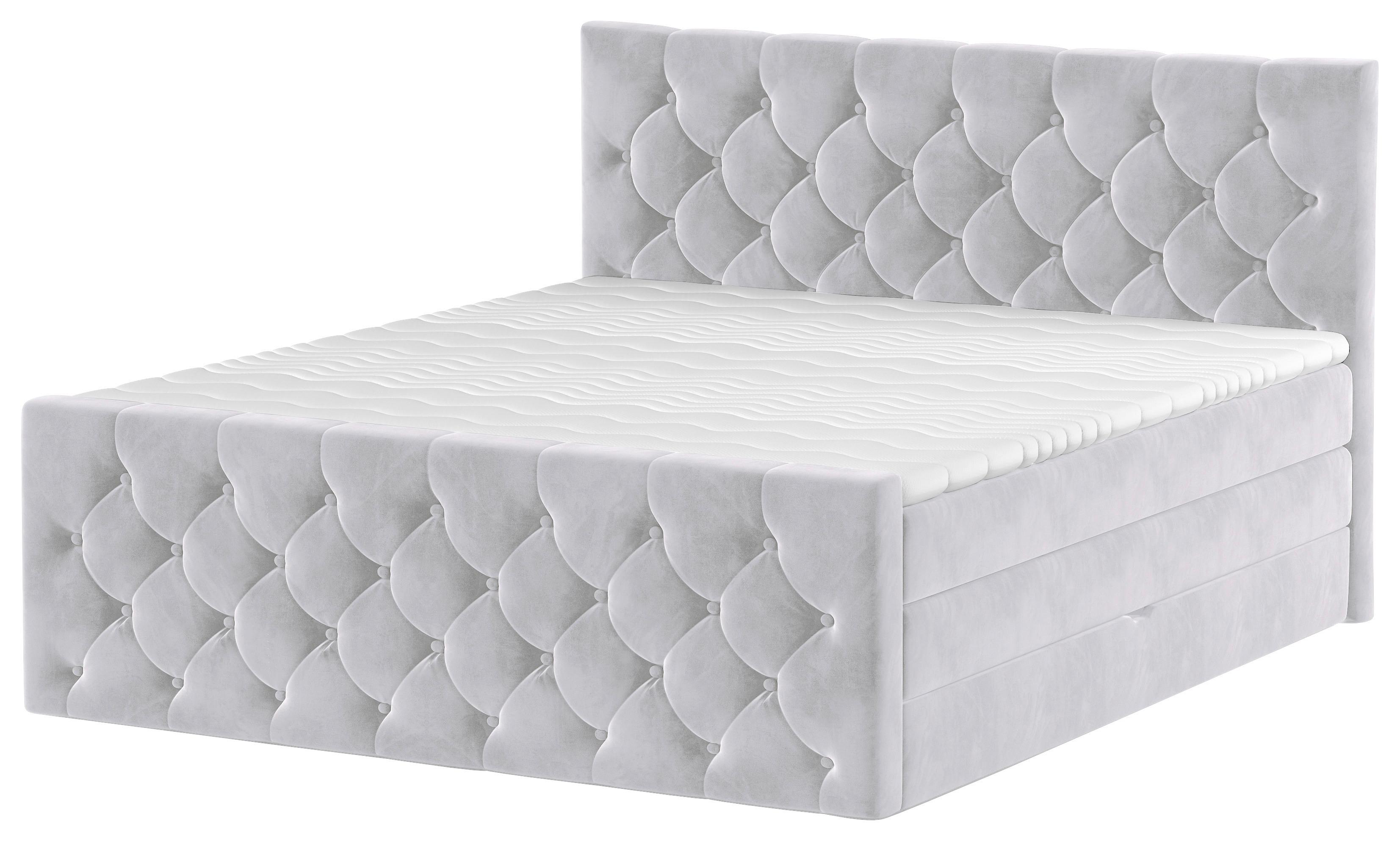 Boxspringbett Swing 16 Silberfarben 160x200 cm H2