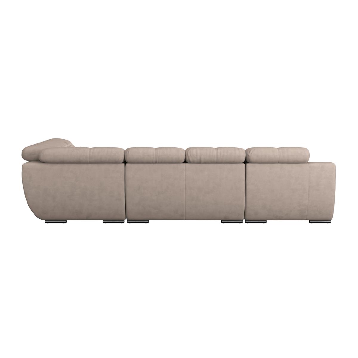 Wohnlandschaft Multi Mit Schlaffunktion Beige - Chromfarben/Dunkelgrau, MODERN, Textil (184/345/228cm) - Luca Bessoni