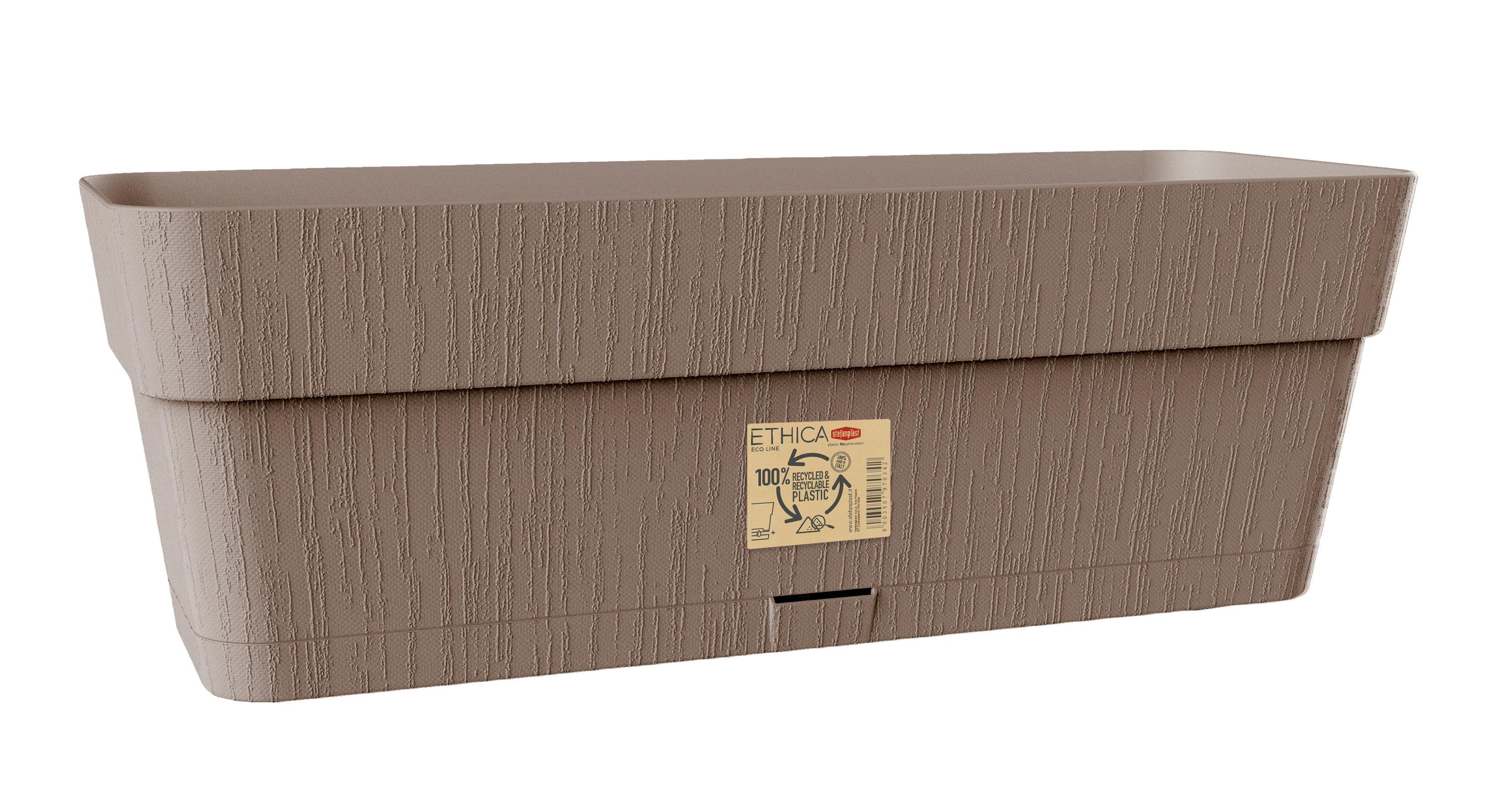 Műanyag Balkonláda Ethica - barna, Basics, műanyag (17/18/50cm)