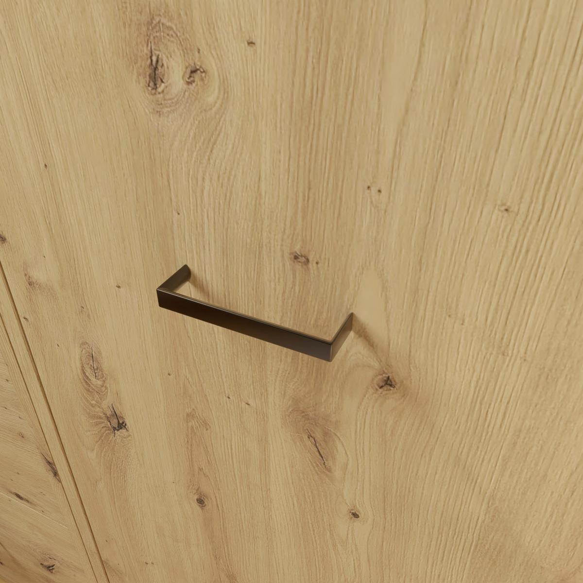Drehtürschrank Kivo Eiche Artisan Dekor, B: 90 Cm - Eiche Artisan, Basics, Holzwerkstoff (90/129,8/52,1cm)