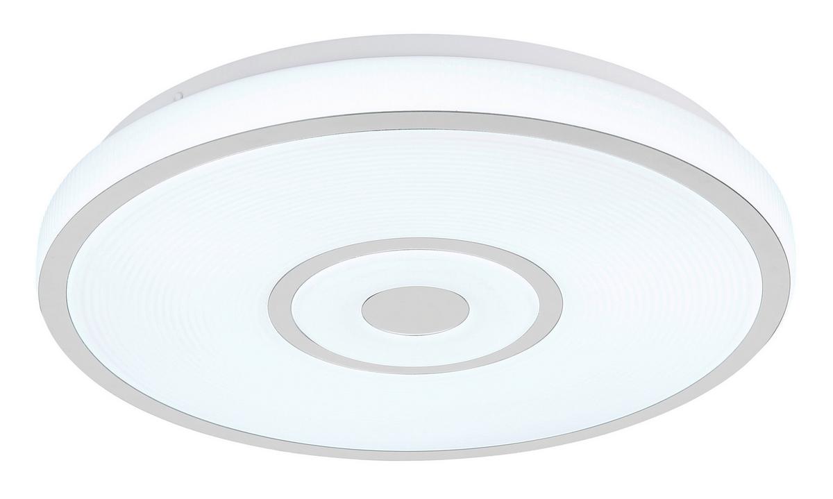 LED-Deckenleuchte Charlie - Chromfarben/Weiß, Basics, Kunststoff/Metall (38/5,5cm) - Luca Bessoni