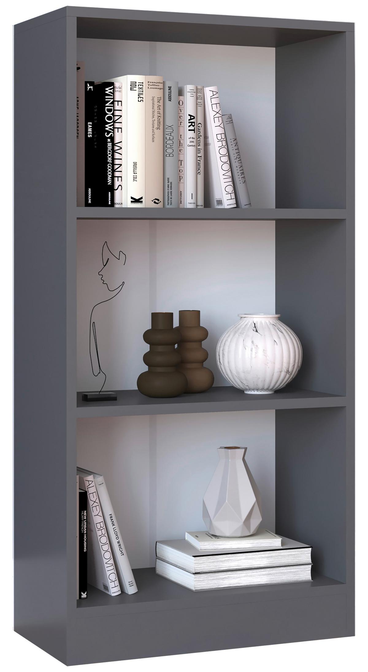 Regál Dilos š: 56 cm, antracitový - antracitová, Modern, kompozitné drevo (56/114/30cm) - MID.YOU