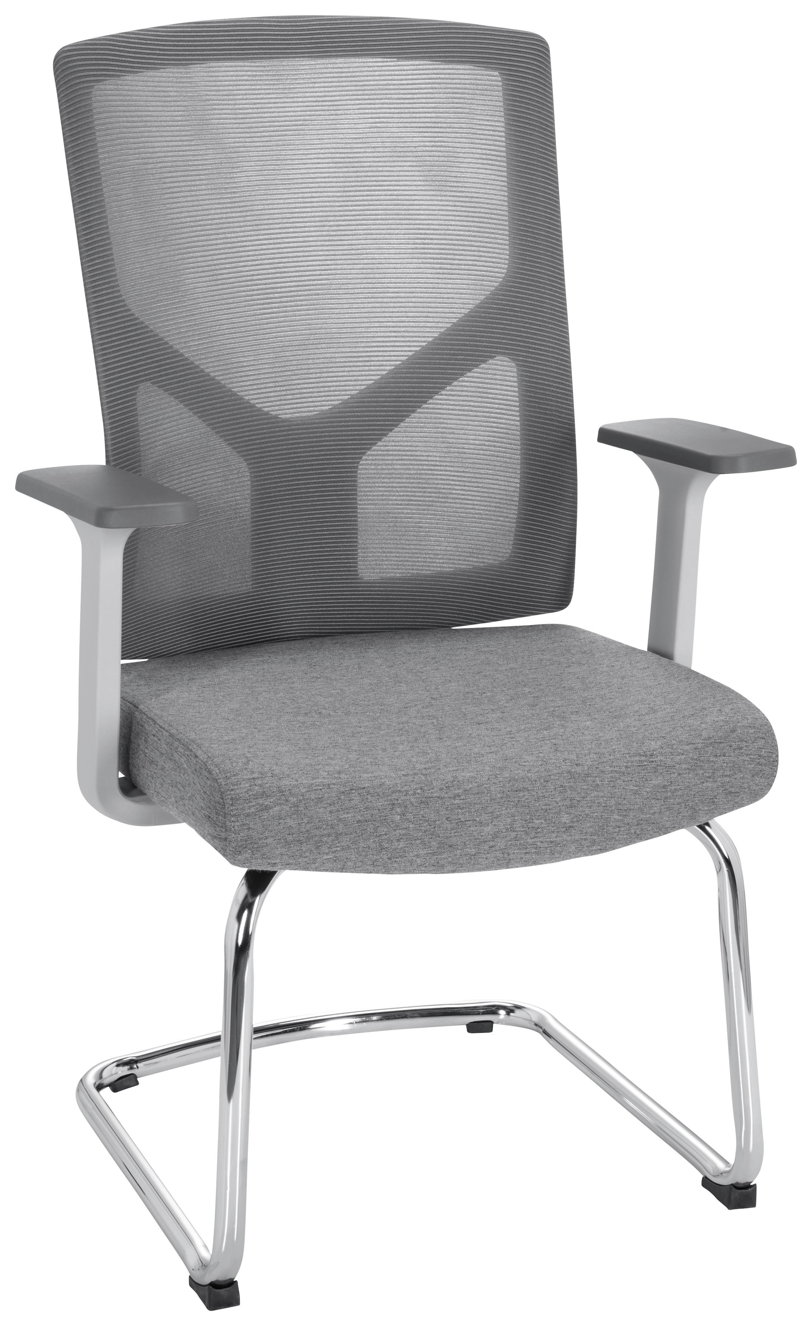 Besucherstuhl Breton V W Grau - Grau, MODERN, Kunststoff/Textil (62/106/66cm) - MID.YOU