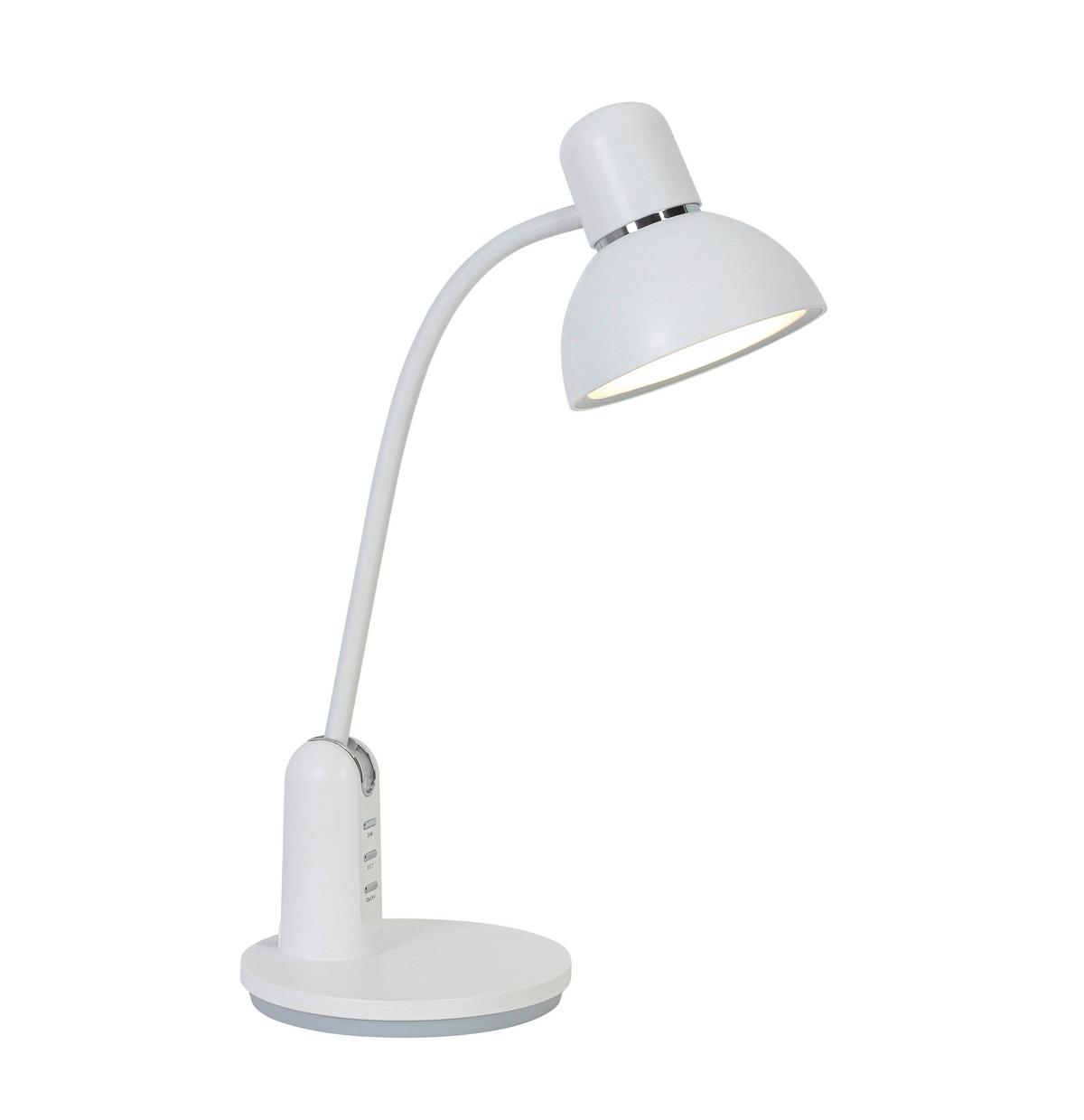 LED-Schreibtischleuchte Luana - Weiß, MODERN, Kunststoff/Metall (46,7/23,9/16,4cm) - Luca Bessoni