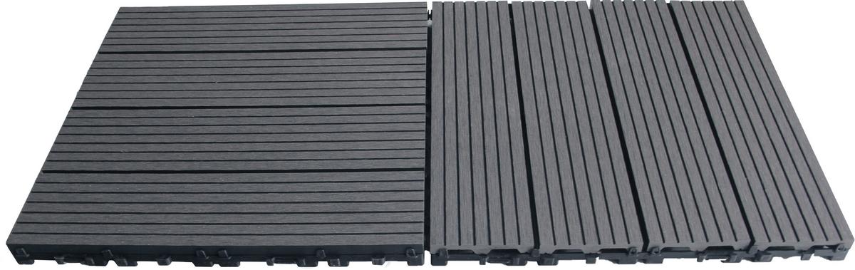 TERRASSENFLIESE NOAH 9ER-SET - Anthrazit, Basics, Holzwerkstoff/Kunststoff (30/30/2,2cm) - Beldano