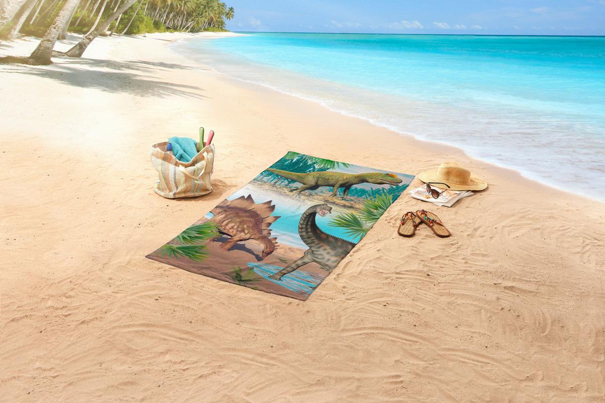 Strandtuch Dino Multicolor 75x150 Cm - Multicolor, Trend, Textil (75/150cm)