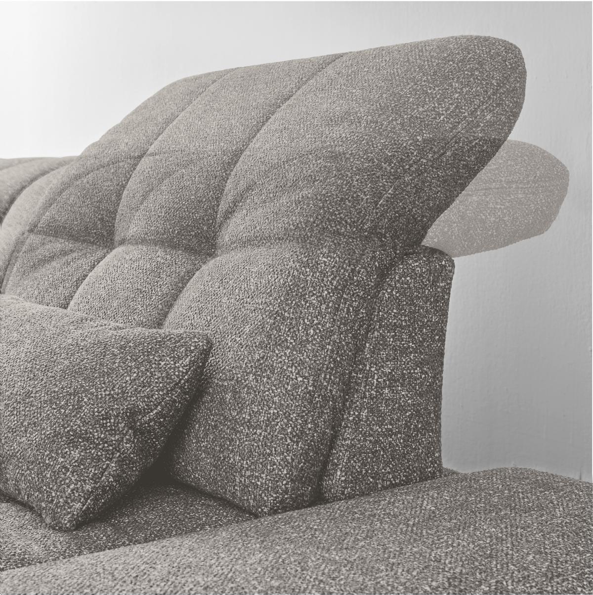 Rohová sedačka SANFINO, ľavá, tmavosivá / strieborná - chrómová/strieborná, Konventionell, kov/drevo (199/79-96/305cm) - Premium Living