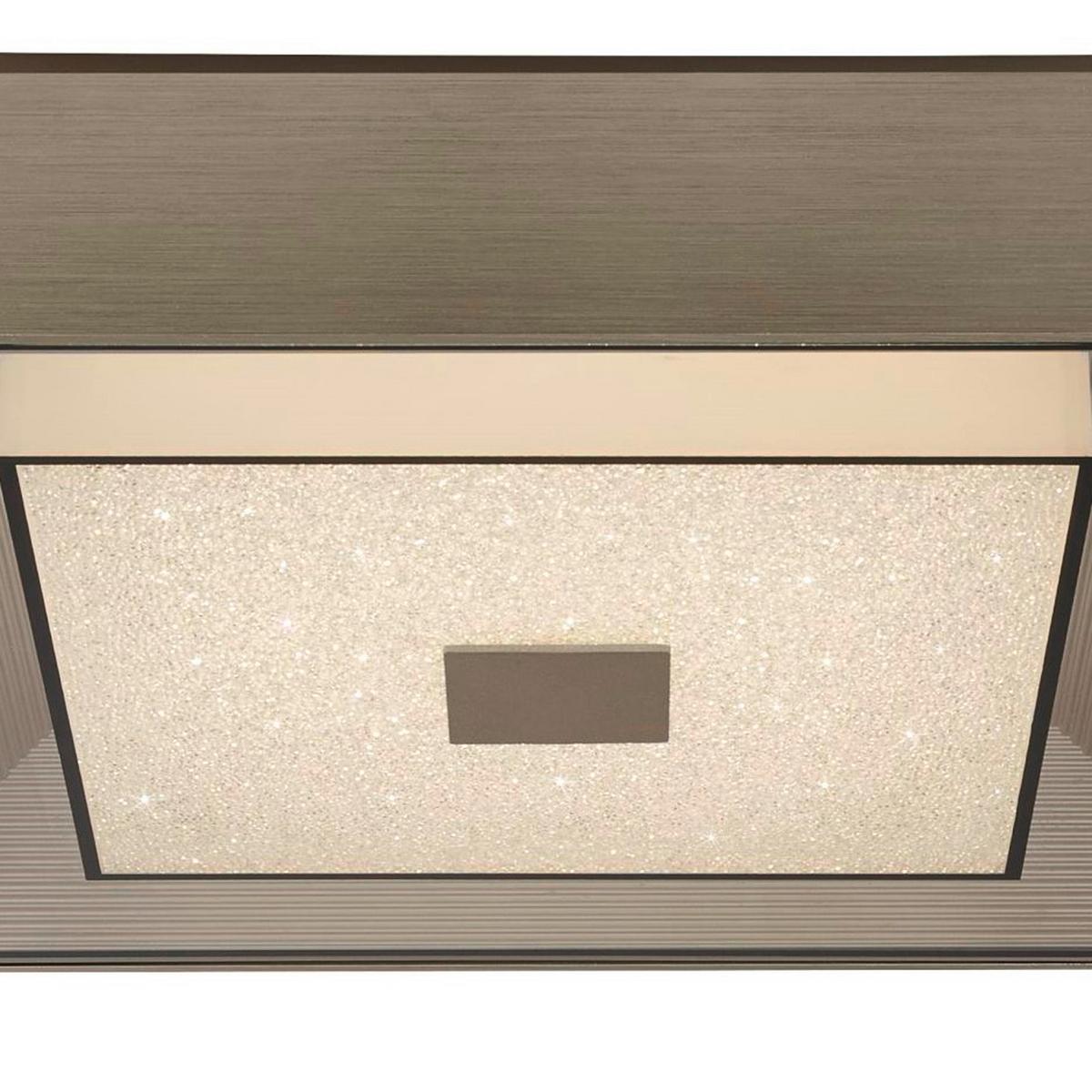 Led-deckenleuchte 8674ss - Silberfarben, Design, Glas/Metall (34/34/10cm)