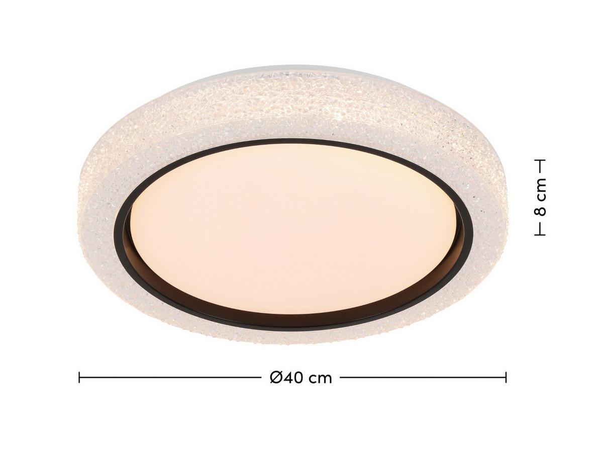 Stropné svietidlo Ozi, P/V: 39/7cm,čierna/biela - priehľadné/čierna, Modern, kov/plast (40/8cm) - Modern Living