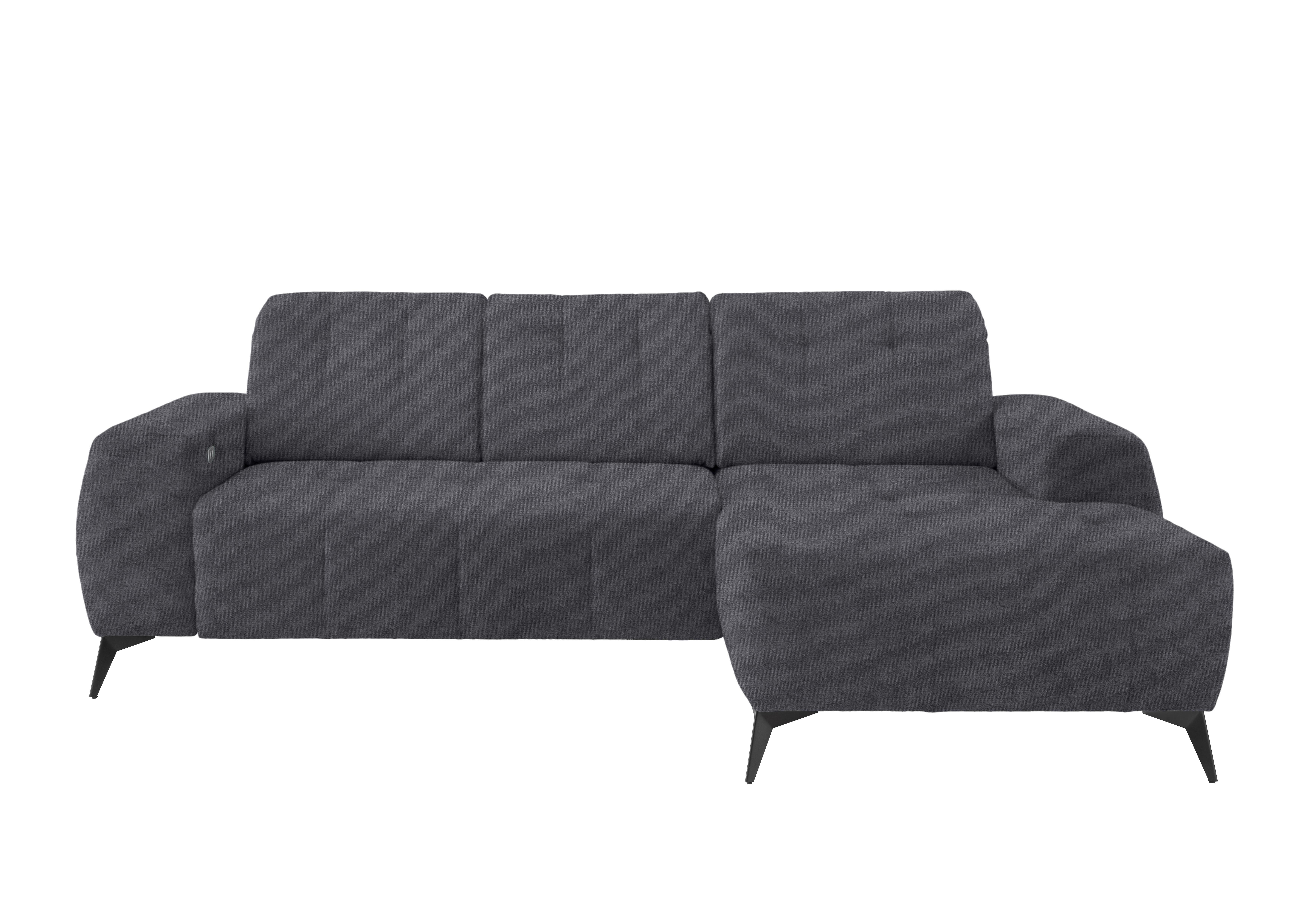 Ecksofa mit USB Anschluss Sano, Anthrazit, S: 258x180 cm - Anthrazit/Schwarz, MODERN, Textil (258/180cm) - Livetastic