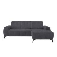 Ecksofa mit USB Anschluss Sano, Anthrazit, S: 258x180 cm - Anthrazit/Schwarz, MODERN, Textil (258/180cm) - Livetastic