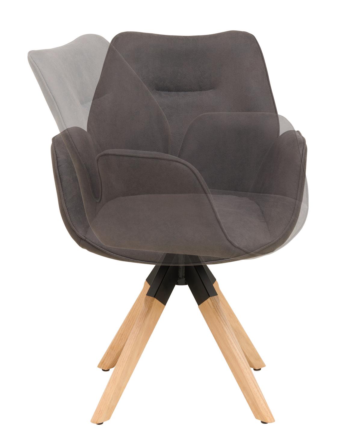 Armlehnstuhl Monza Anthrazit/Naturfarben B: 61 cm - Anthrazit/Naturfarben, MODERN, Holz/Textil (61/86/62cm) - Livetastic