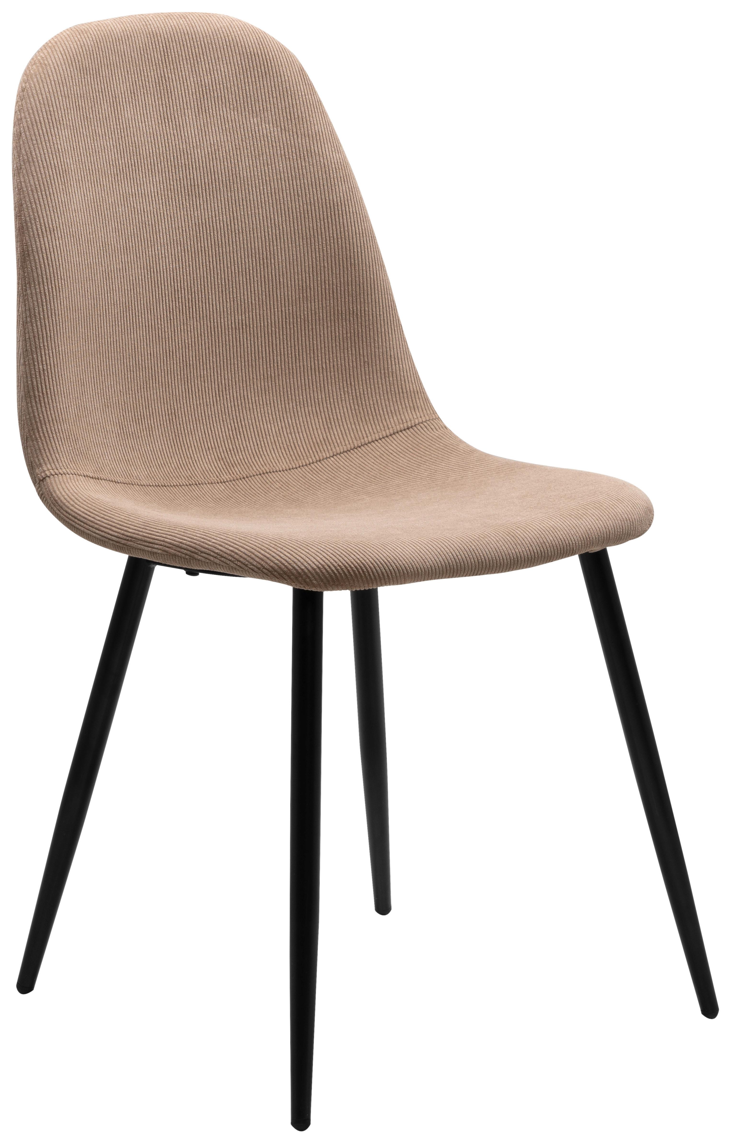 Esszimmerstuhl Anya 70A Braun gepolstert - Schwarz/Braun, KONVENTIONELL, Textil/Metall (43/83/50cm) - MID.YOU