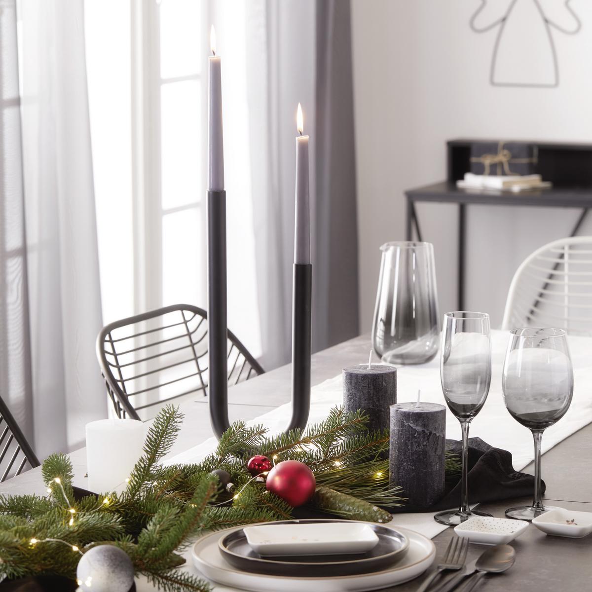 VÁLCOVÁ SVÍČKA LIA - černá, Moderní (6,8/12cm) - Premium Living