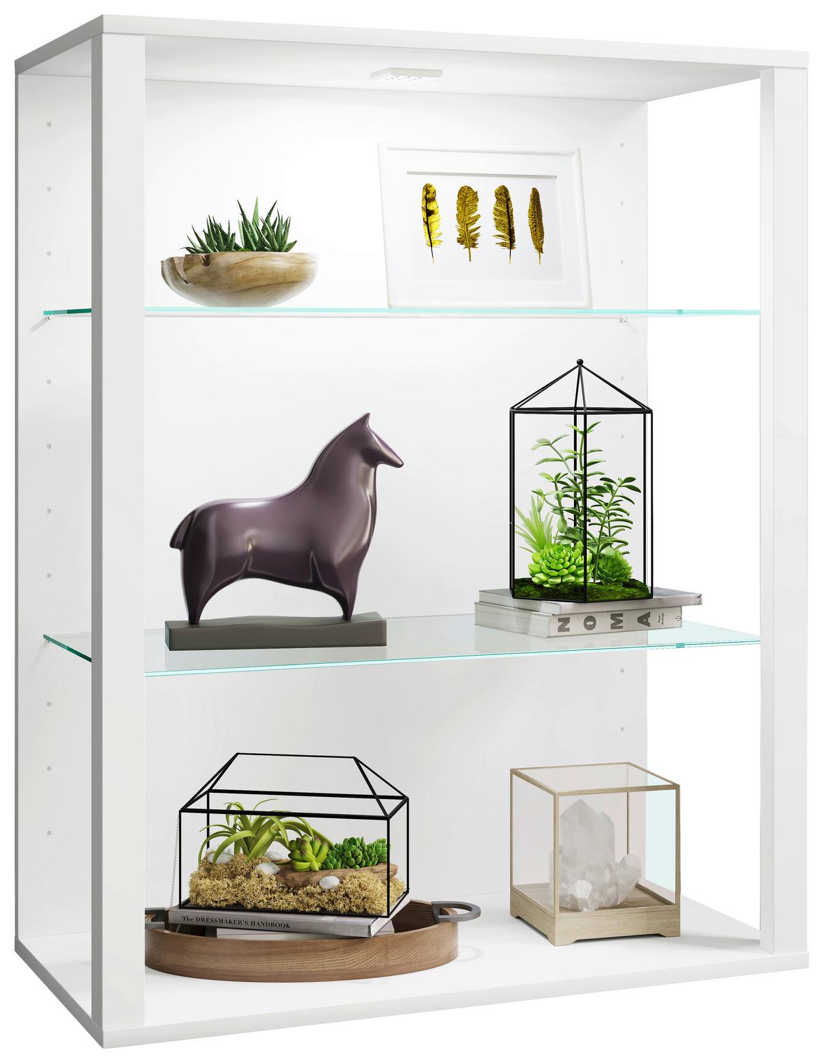 Hängevitrine Glasol Weiß B: 70 cm - Weiß, Design, Glas/Holzwerkstoff (70/90/35cm) - MID.YOU