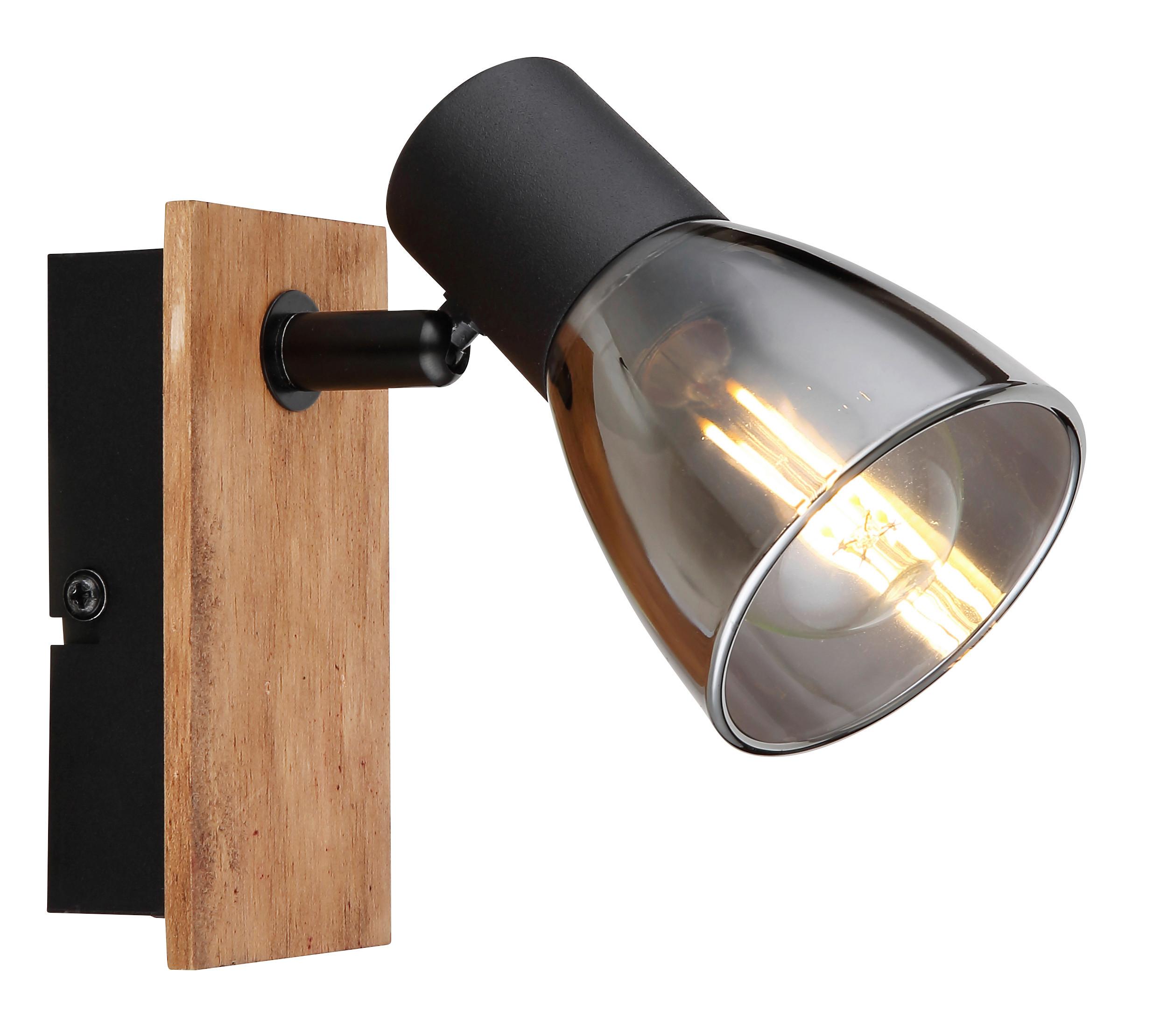 Strahler 54307-1w - Dunkelbraun/Schwarz, Natur, Glas/Holz (7/15,5/14cm) - Globo