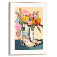 BILD geblümte Stiefel 30x40 cm - Multicolor, Trend, Holzwerkstoff (30/40cm) - Reinders!