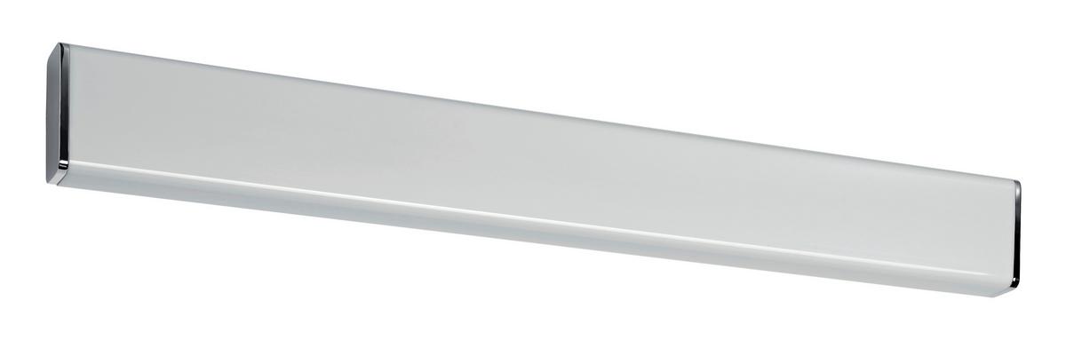 Led-wandleuchte Nembus Ip44 Weiß/chromfarben L: 60 Cm - Chromfarben/Weiß, Basics, Kunststoff/Metall (60/6.8/6.3cm) - Paulmann