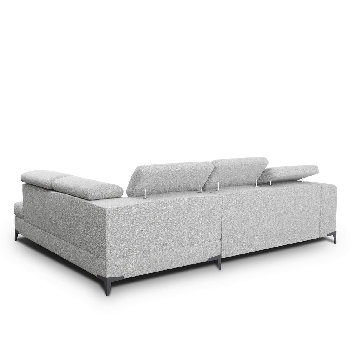 Rohová sedačka MASON, pravá, světle šedo-krémová tkanina - černá/krémová, Moderní, kov/dřevo (271/211cm) - Mömax
