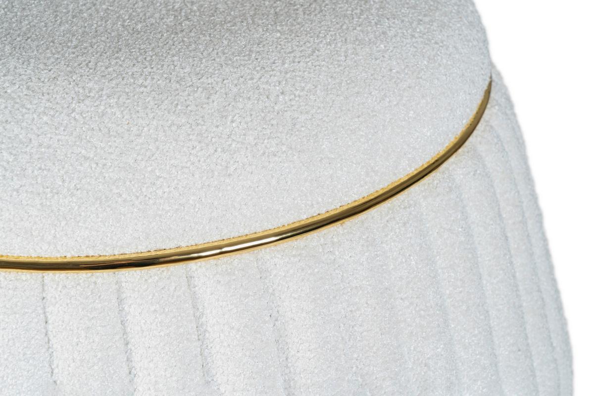 Hocker Doric 235 Weiß/goldfarben D: 51,5 Cm - Goldfarben/Weiß, Design, Textil (51,5/53cm) - Kayoom